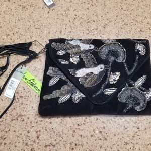 Sam Edelman Carina Envelope Clutch Black Beaded